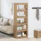 Preview: ARDEBO.de - Bücherregal Eiche handwerklich 60 x 30 x 166 cm Holzwerkstoff
