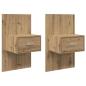 Preview: Bettschrank 2 pcs Eiche handwerklich 48,5 x 32,5 x 80 cm