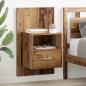 Preview: ARDEBO.de - Bettschrank 2 pcs Altholz 48,5 x 32,5 x 80 cm Holzwerkstoff