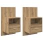 Preview: Bettschrank 2 pcs Eiche handwerklich 48,5 x 32,5 x 80 cm