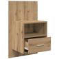 Preview: Bettschrank 2 pcs Eiche handwerklich 48,5 x 32,5 x 80 cm