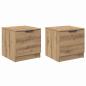 Preview: Bettschrank 2 pcs Eiche handwerklich 40 x 39 x 40 cm