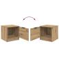 Preview: Bettschrank 2 pcs Eiche handwerklich 40 x 39 x 40 cm