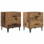 Preview: Bettschrank 2 pcs Altholz 40 x 35 x 47,5 cm Holzwerkstoff