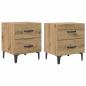 Preview: Bettschrank 2 pcs Eiche handwerklich 40 x 35 x 47,5 cm