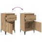 Preview: Nachttisch Eiche handwerklich 40 x 35 x 70 cm Holzwerkstoff