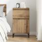 Preview: Nachttisch Eiche handwerklich 40 x 35 x 70 cm Holzwerkstoff