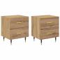 Preview: Nachttisch 2 pcs Eiche handwerklich 40 x 35 x 47,5 cm