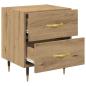 Preview: Nachttisch 2 pcs Eiche handwerklich 40 x 35 x 47,5 cm