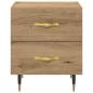 Preview: Nachttisch 2 pcs Eiche handwerklich 40 x 35 x 47,5 cm