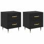 Preview: Nachttisch 2 pcs Schwarze Eiche 40 x 35 x 47,5 cm Holzwerkstoff