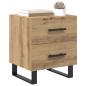 Preview: Nachttisch Eiche handwerklich 40 x 35 x 47,5 cm Holzwerkstoff