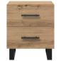 Preview: Nachttisch Eiche handwerklich 40 x 35 x 47,5 cm Holzwerkstoff