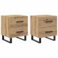 Preview: Nachttische 2 pcs Eiche handwerklich 40 x 35 x 47,5 cm
