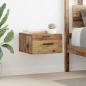 Preview: ARDEBO.de - Nachttisch Wandmontiert Altholz 35 x 35 x 20 cm Holzwerkstoff