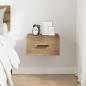 Preview: Nachttisch Eiche handwerklich 35 x 35 x 20 cm Holzwerkstoff
