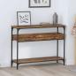 Preview: ARDEBO.de - Konsolentisch mit Regal Altholz 100 x 29 x 75 cm Holzwerkstoff
