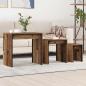 Preview: ARDEBO.de - Nesting Couchtisch 3 pcs Altholz 60 x 35 x 56 cm Holzwerkstoff