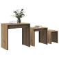 Preview: Nesting Couchtisch 3 pcs Eiche handwerklich 60 x 35 x 56 cm