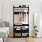 Preview: ARDEBO.de - Kleiderschrank Schwarze Eiche 89 x 39 x 184.5 cm Holzwerkstoff