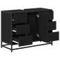 Preview: Badezimmer Waschbecken Schrank Schwarze Eiche 80 x 33 x 60 cm