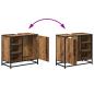 Preview: Badezimmer Waschbecken Schrank mit Tür Altholz 65 x 33 x 60 cm