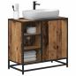 Preview: Badezimmer Waschbecken Schrank mit Tür Altholz 65 x 33 x 60 cm