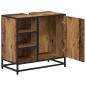 Preview: Badezimmer Waschbecken Schrank mit Tür Altholz 65 x 33 x 60 cm