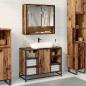 Preview: ARDEBO.de - Badezimmer Waschbecken Schrank mit Tür Altholz 80 x 33 x 60 cm