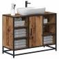 Preview: Badezimmer Waschbecken Schrank mit Tür Altholz 80 x 33 x 60 cm