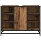 Preview: Badezimmer Waschbecken Schrank mit Tür Altholz 80 x 33 x 60 cm