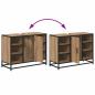 Preview: Badezimmer Waschbecken Schrank mit Regal Eiche handwerklich