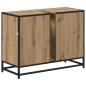 Preview: Badezimmer Waschbecken Schrank mit Regal Eiche handwerklich