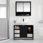 Preview: Badezimmer Waschbecken Schrank Schwarze Eiche 80 x 33 x 60 cm