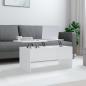 Preview: ARDEBO.de - Couchtisch Hochglanz-Weiß 102x50,5x46,5 cm Holzwerkstoff