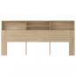 Preview: Kopfteil mit Ablagen Sonoma-Eiche 220x19x103,5 cm