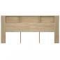 Preview: Kopfteil mit Ablagen Sonoma-Eiche 220x18,5x104,5 cm