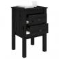 Preview: Nachttische 2 Stk. Schwarz 40x35x61,5 cm Massivholz Kiefer