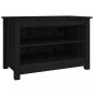 Preview: Schuhbank Schwarz 70x38x45,5 cm Massivholz Kiefer