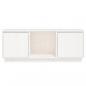 Preview: TV-Schrank Weiß 110,5x35x44 cm Massivholz Kiefer