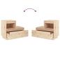 Preview: Nachttische 2 Stk. 60x34x51 cm Massivholz Kiefer