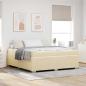 Preview: ARDEBO.de - Bettgestell mit Matratze Creme 180 x 200 cm Stoff