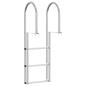 Preview: Dockleiter Silber 45 x 11.5 x 134 cm Aluminium