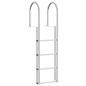 Preview: Dockleiter Silber 45 x 11.5 x 162 cm Aluminium
