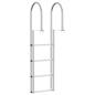 Preview: Dockleiter Silber 45 x 11.5 x 162 cm Aluminium