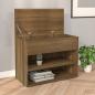 Preview: ARDEBO.de - Schuhbank Braun Eichen-Optik 60x30x45 cm Holzwerkstoff