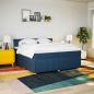 Preview: Boxspringbett mit Matratze Blau 200x200 cm Stoff