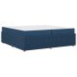 Preview: Bettgestell mit Matratze mit Matratze Blau 200 x 200 cm Stoff