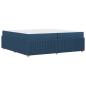 Preview: Bettgestell mit Matratze mit Matratze Blau 200 x 200 cm Stoff