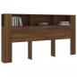 Preview: Kopfteil mit Ablagen Braun Eichen-Optik 200x18,5x104,5 cm